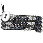 Dark Matter Black Leather Bracelet