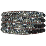 Anthracite Bead Leather Bracelet