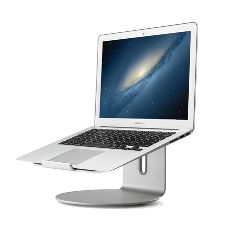 Premium Laptop Stand + Swivel Base (Silver)