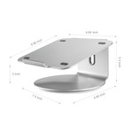 Premium Laptop Stand + Swivel Base (Silver)