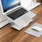 Premium Laptop Stand + Swivel Base (Silver)