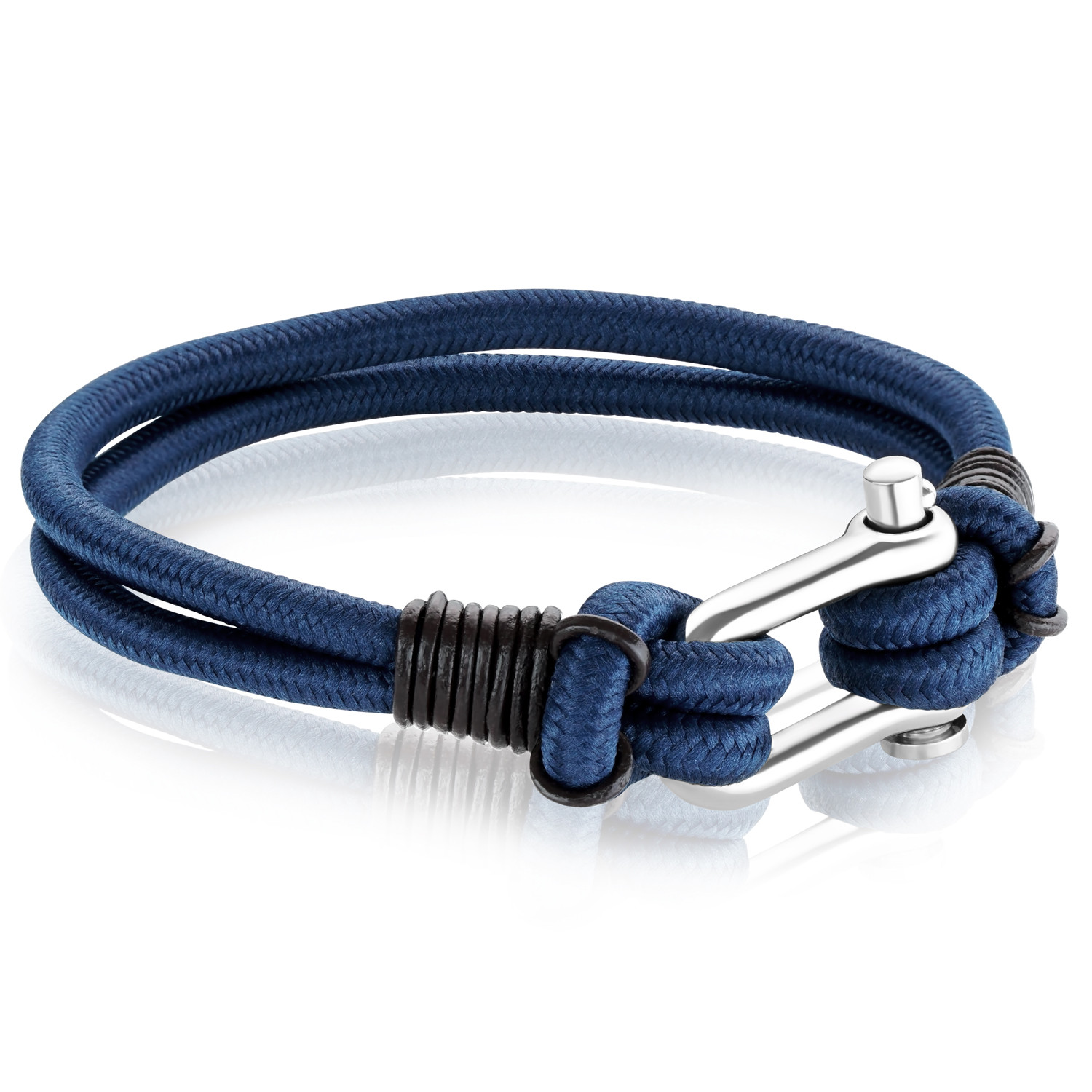 U-Lock Clasp Leather + Cord Bracelet - Italgem Steel - Touch of Modern