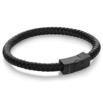 Matte Black Leather Bracelet