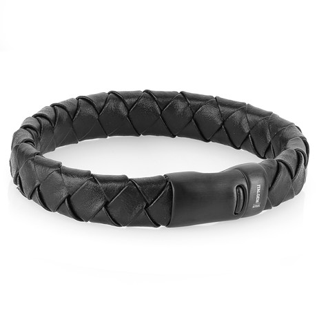 Clasp Leather Bracelet // Black