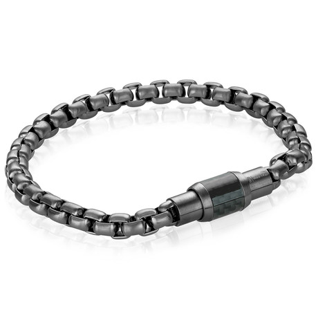 Matte Black Carbon Twist Clasp Bracelet