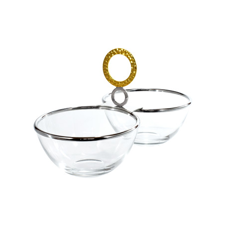 Venezia NOCC Double Snack Holder // Stainless Steel + 24K Gold Plated