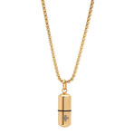 Pocket Pill Holder Pendant // Gold Plated