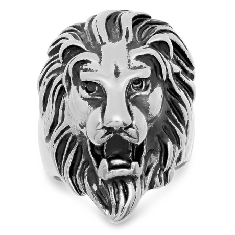Ring // Stainless Steel Lion Head (9)