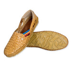 Holas Leather Sandals // Natural + Blue + Red (UK: 8)
