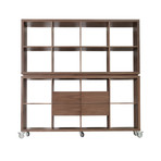 Malta Bookcase With Drawer (Walnut)