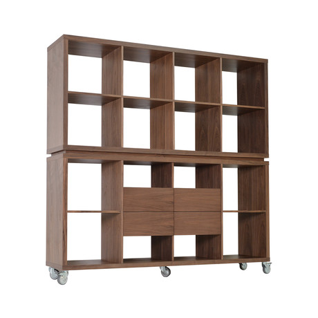 Malta Bookcase With Drawer (Walnut)