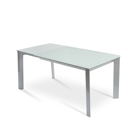 Milano Glass Extendable Dining Table (Silver Base)