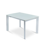 Milano Glass Extendable Dining Table (Silver Base)