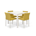 Niagara Glass Extendable Dining Table (White Base)