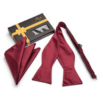 Self Bow Tie And Hanky Set // Cherry Red