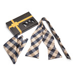 Self-Tie Bow Tie // Blue + Gold Nova Plaid
