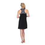 828 Women's Racer Flare Tank Dress // Black (Small)