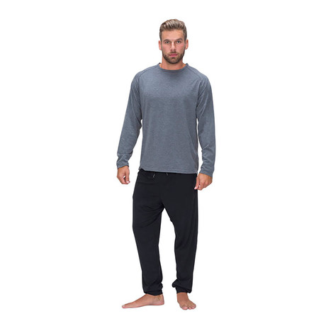 828 Men's Long Sleeve Easy Tee // Heather Gray (Small)