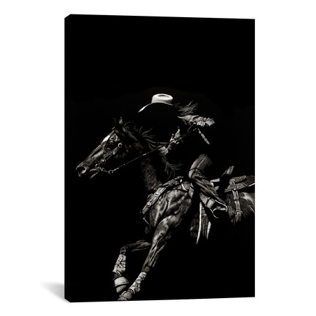 Scratchboard Rodeo I // Julie T. Chapman (26"W x 18"H x 0.75"D)