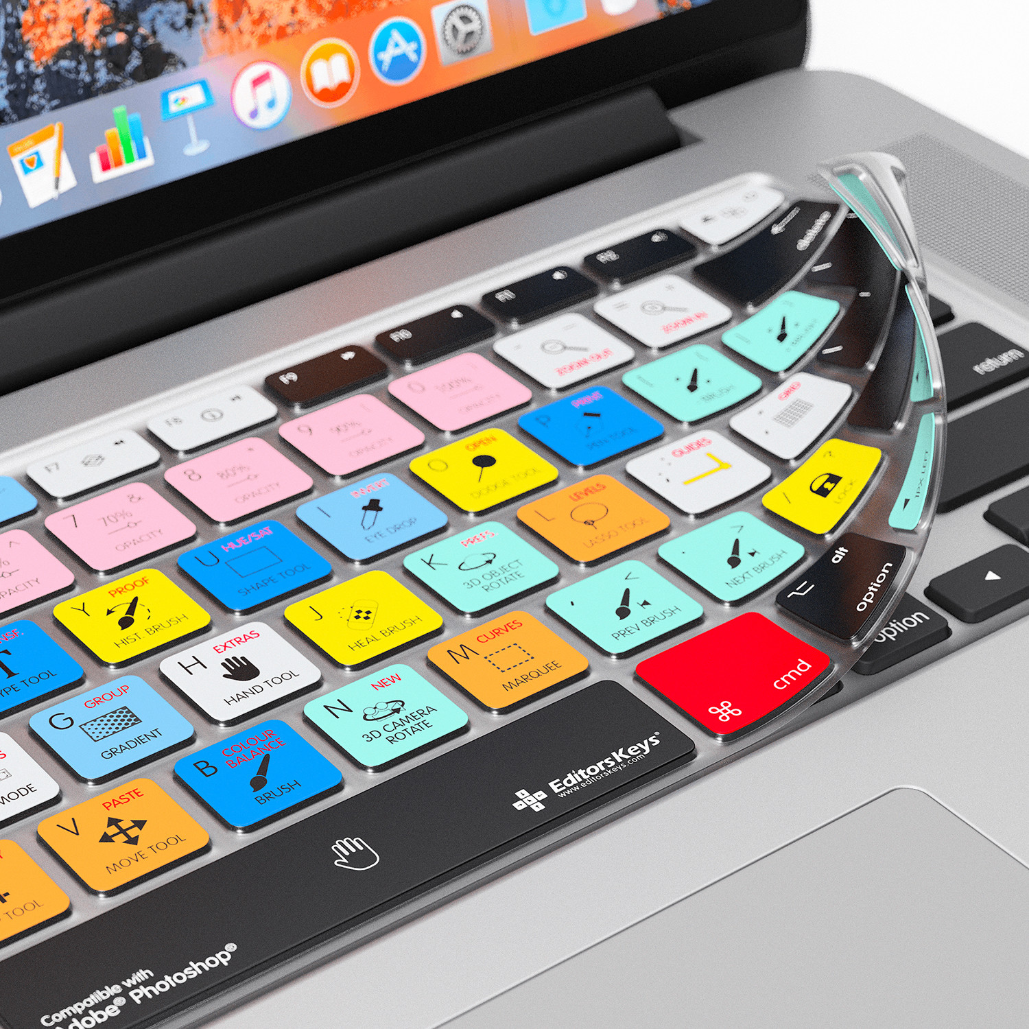 MacBook Pro Retina with Editors Keys Adobe Photoshop