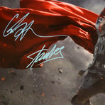Thor Cape // Chris Hemsworth + Stan Lee Signed Photo // Custom Frame