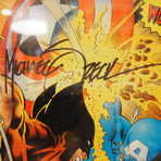 Captain America Vs Wolverine // Mike Zeck Signed Artwork // Custom Frame