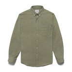 Basil Herringbone Flannel Shirt // Basil Green (XL)
