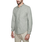 Basil Herringbone Flannel Shirt // Basil Green (S)