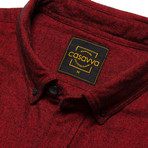 Ember Herringbone Flannel Shirt // Burgundy Red (M)