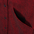 Ember Herringbone Flannel Shirt // Burgundy Red (L)