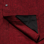 Ember Herringbone Flannel Shirt // Burgundy Red (L)