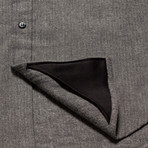 Granite Herringbone Flannel Shirt // Light Gray (L)
