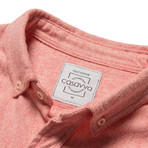 Pixel Coral Flannel Shirt // Salmon Pink (M)