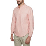 Pixel Coral Flannel Shirt // Salmon Pink (L)