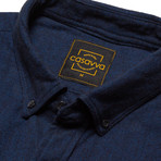 Pixel Night Flannel Shirt // Dark Navy Blue (L)