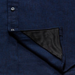 Pixel Night Flannel Shirt // Dark Navy Blue (M)
