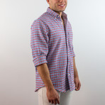 Plaid Americana Flannel Shirt // Red + Blue + White Plaid (XL)