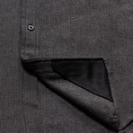 Charcoal Herringbone Flannel Shirt // Charcoal Gray (S)