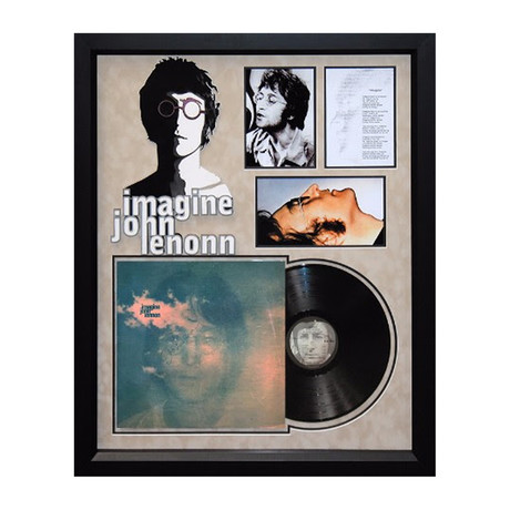 Framed Autographed Collage // John Lennon // Imagine