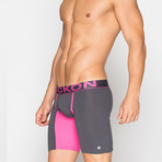 Long Boxers // Gray + Pink (S)