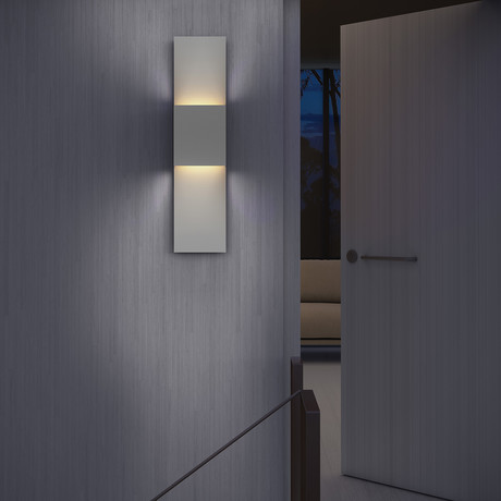 Inside Out // Flat Box™ // Up/Down LED Panel Sconce (Textured White Finish)