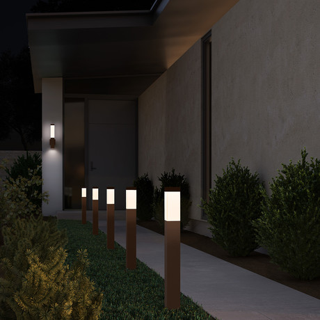 Inside Out // Square Column™ // LED Bollard (16" // Textured Gray Finish)