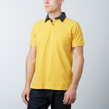 Men's Polo Shirt // Yellow + Pink (S)