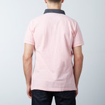 Men's Polo Shirt // Pink + Blue (S)