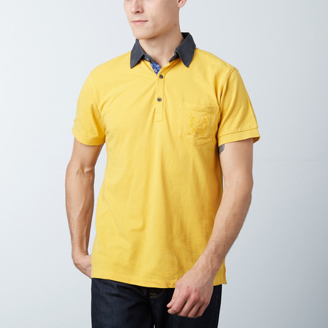 Men's Polo Shirt // Yellow + Blue (2XL)