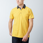 Men's Polo Shirt // Yellow + Blue (L)