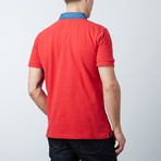 Men's Polo Shirt // Red + Blue (XL)