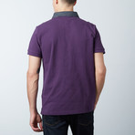 Men's Polo Shirt // Purple Flower (S)