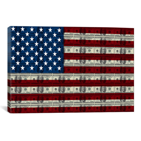 USA Flag (All About The Benjamins) // iCanvas (26"W x 18"H x 0.75"D)