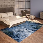 Handloom Modern Rug // Silk Charcoal + Blue